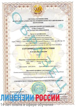 Образец сертификата соответствия Саратов Сертификат OHSAS 18001