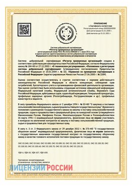 Приложение к сертификату для ИП Саратов Сертификат СТО 03.080.02033720.1-2020